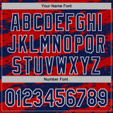 Custom Stitched Red Navy-White 3D Pattern Design Splash Torn Paper Style Sports Pullover Sweatshirt Hoodie