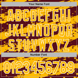 Custom Stitched Burgundy Gold-White 3D Pattern Design Splash Torn Paper Style Sports Pullover Sweatshirt Hoodie