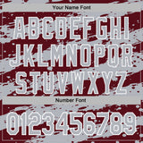 Custom Stitched Burgundy Gray-White 3D Pattern Design Splash Torn Paper Style Sports Pullover Sweatshirt Hoodie