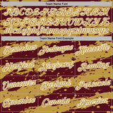 Custom Stitched Burgundy Old Gold-White 3D Pattern Design Splash Torn Paper Style Sports Pullover Sweatshirt Hoodie