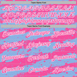 Custom Stitched Light Blue Pink-White 3D Pattern Design Splash Torn Paper Style Sports Pullover Sweatshirt Hoodie