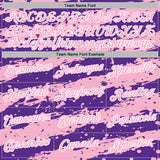 Custom Stitched Purple Light Pink-White 3D Pattern Design Splash Torn Paper Style Sports Pullover Sweatshirt Hoodie