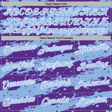 Custom Stitched Purple Light Blue-White 3D Pattern Design Splash Torn Paper Style Sports Pullover Sweatshirt Hoodie