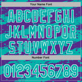 Custom Stitched Purple Aqua-White 3D Pattern Design Splash Torn Paper Style Sports Pullover Sweatshirt Hoodie