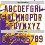 Custom Stitched White Purple-Yellow 3D Pattern Design Abstract Fragment Art Splash Sports Pullover Sweatshirt Hoodie