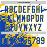 Custom Stitched White Thunder Blue-Yellow 3D Pattern Design Abstract Fragment Art Splash Sports Pullover Sweatshirt Hoodie