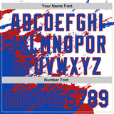 Custom Stitched White Thunder Blue-Red 3D Pattern Design Abstract Fragment Art Splash Sports Pullover Sweatshirt Hoodie