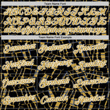 Custom Stitched Black Old Gold-White 3D Pattern Design Line Sports Pullover Sweatshirt Hoodie