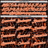 Custom Stitched Black Orange-White 3D Pattern Design Line Sports Pullover Sweatshirt Hoodie