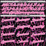 Custom Stitched Black Pink-White 3D Pattern Design Line Sports Pullover Sweatshirt Hoodie