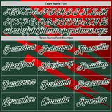 Custom Stitched Green Red-White 3D Pattern Design Line Sports Pullover Sweatshirt Hoodie