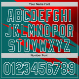 Custom Stitched Teal Red-White 3D Pattern Design Line Sports Pullover Sweatshirt Hoodie