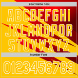 Custom Stitched Yellow Red-White 3D Pattern Design Line Sports Pullover Sweatshirt Hoodie