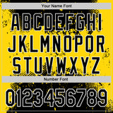 Custom Stitched Black Yellow-White 3D Pattern Design Abstract Splatter Grunge Art Sports Pullover Sweatshirt Hoodie