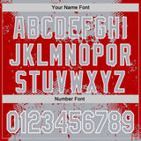 Custom Stitched Gray Red-White 3D Pattern Design Abstract Splatter Grunge Art Sports Pullover Sweatshirt Hoodie