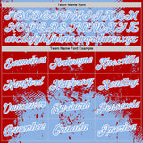 Custom Stitched Light Blue Red-White 3D Pattern Design Abstract Splatter Grunge Art Sports Pullover Sweatshirt Hoodie