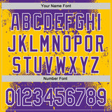 Custom Stitched Purple Yellow-White 3D Pattern Design Abstract Splatter Grunge Art Sports Pullover Sweatshirt Hoodie