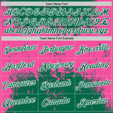 Custom Stitched Kelly Green Pink-White 3D Pattern Design Abstract Splatter Grunge Art Sports Pullover Sweatshirt Hoodie