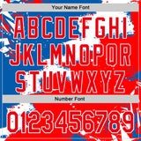 Custom Stitched Royal Fire Red-White 3D Pattern Design Splash Torn Paper Style Sports Pullover Sweatshirt Hoodie