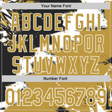 Custom Stitched Black Old Gold-White 3D Pattern Design Splash Torn Paper Style Sports Pullover Sweatshirt Hoodie