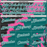 Custom Stitched Black Teal Pink-White 3D Pattern Design Splash Torn Paper Style Sports Pullover Sweatshirt Hoodie