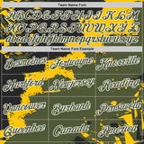 Custom Stitched Black Olive Yellow-White 3D Pattern Design Splash Torn Paper Style Sports Pullover Sweatshirt Hoodie