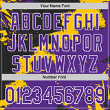 Custom Stitched Black Purple Yellow-White 3D Pattern Design Splash Torn Paper Style Sports Pullover Sweatshirt Hoodie