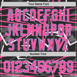 Custom Stitched Black Pink Light Blue-White 3D Pattern Design Line Sports Pullover Sweatshirt Hoodie