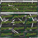 Custom Stitched Black Green Old Gold-White 3D Pattern Design Line Sports Pullover Sweatshirt Hoodie