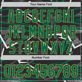 Custom Stitched Black Kelly Green Old Gold-White 3D Pattern Design Line Sports Pullover Sweatshirt Hoodie