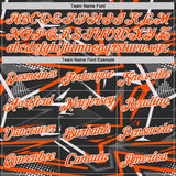 Custom Stitched Black Orange-White 3D Pattern Design Line Sports Pullover Sweatshirt Hoodie