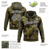 Custom Stitched Olive Steel Gray-White 3D Pattern Design Tree Camo Hunting Sports Pullover Sweatshirt Salute To Service Hoodie