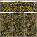 Custom Stitched Old Gold Navy-Yellow 3D Pattern Design Tree Camo Hunting Sports Pullover Sweatshirt Hoodie