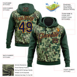 Custom Stitched Green Navy-Bay Orange 3D Pattern Design Tree Camo Hunting Sports Pullover Sweatshirt Hoodie