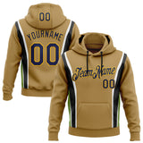 Custom Stitched Old Gold Navy Black Green Gold-White 3D Pattern Design Sportswear Pullover Sweatshirt Hoodie