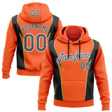 Custom Stitched Orange Steel Gray Black Green-White 3D Pattern Design Sportswear Pullover Sweatshirt Hoodie