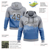Custom Stitched Gray Steel Gray Blue-White 3D Pattern Design Natural Scenery Sportswear Pullover Sweatshirt Hoodie