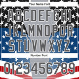 Custom Stitched Gray Steel Gray Black Blue Red-White 3D Pattern Design American Flag Inspire Patriotic Sportswear Pullover Sweatshirt Hoodie