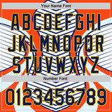 Custom Stitched White Navy Blue Orange-Gold 3D Pattern Design Sportswear Pullover Sweatshirt Hoodie