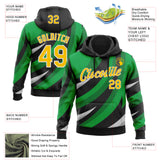 Custom Stitched Black Yellow Green-White 3D Pattern Design Sportswear Pullover Sweatshirt Hoodie