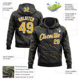 Custom Stitched Black Gold-White 3D Pattern Design Slant Lines Sports Pullover Sweatshirt Hoodie