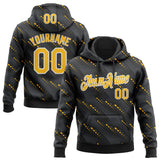 Custom Stitched Black Gold-White 3D Pattern Design Slant Lines Sports Pullover Sweatshirt Hoodie