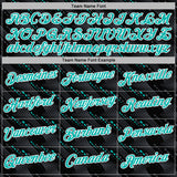 Custom Stitched Black Aqua-White 3D Pattern Design Slant Lines Sports Pullover Sweatshirt Hoodie