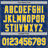 Custom Stitched Royal Yellow-White 3D Pattern Design Slant Lines Sports Pullover Sweatshirt Hoodie