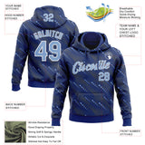 Custom Stitched Royal Light Blue-White 3D Pattern Design Slant Lines Sports Pullover Sweatshirt Hoodie