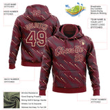 Custom Stitched Crimson Cream 3D Pattern Design Slant Lines Sports Pullover Sweatshirt Hoodie