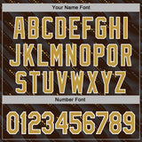 Custom Stitched Brown Old Gold-White 3D Pattern Design Slant Lines Sports Pullover Sweatshirt Hoodie