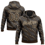 Custom Stitched Brown Cream 3D Pattern Design Slant Lines Sports Pullover Sweatshirt Hoodie