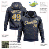 Custom Stitched Navy Old Gold-White 3D Pattern Design Slant Lines Sports Pullover Sweatshirt Hoodie