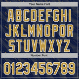 Custom Stitched Navy Old Gold-White 3D Pattern Design Slant Lines Sports Pullover Sweatshirt Hoodie